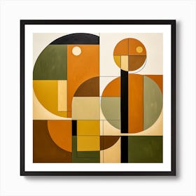 Abstract Shapes Warm Neutral Colors 3 Art Print