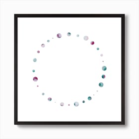 Codigo Aqua Purple Square Art Print