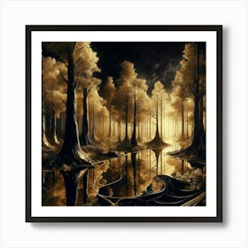 Forest At Night 8 Art Print