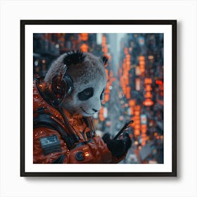 Panda Bear In The City Art Print