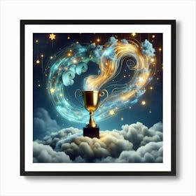 Trophy Cup In The Clouds Art Print