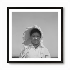 San Benito County, California, Japanese American Who Is Working In Field While Awaiting Final Evacuation Art Print