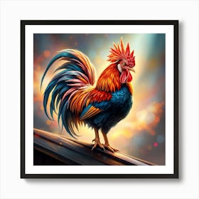 Rooster Ai Art Print