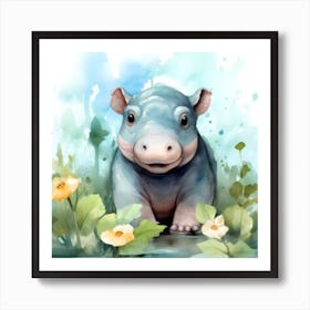 Hippo Art Print