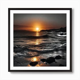 Sunset At The Beach 427 Art Print