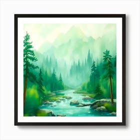 Forest Landscape Painting Art Print