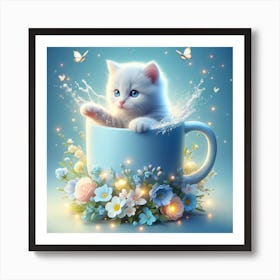 Kitten In A Cup Art Print