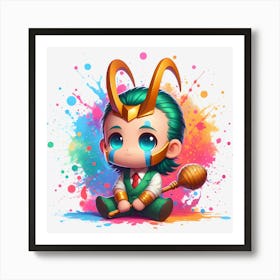 Loki Splashing Paint Poster