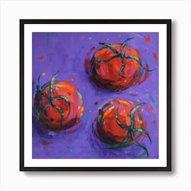 Tomatoes On Purple Square Poster