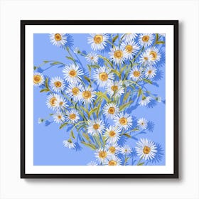 Sunny Camomiles Square Art Print