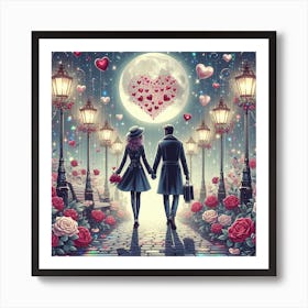 Valentine'S Day brick road Art Print