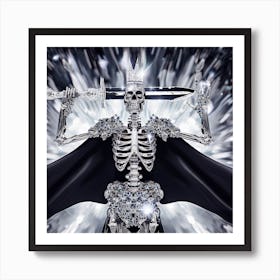 Skeleton With Diamonds 1 Art Print