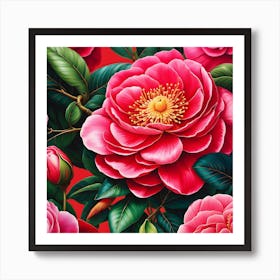 The Camellia Sonata: A Floral Symphony Poster