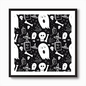 Halloween Seamless Pattern Art Print