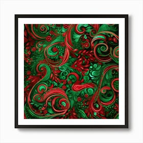 Christmas Swirls Art Print