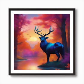 Deer In The Forest 1 Art Print