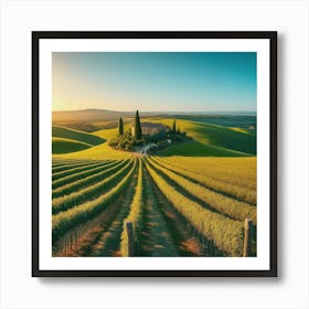 Sunset In Tuscany 1 Art Print