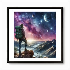 Man Looking At The Stars Art Print