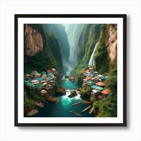 Village In The Mountains 3 Art Print