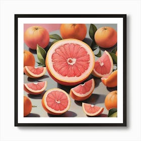 Pink Grapefruit Art Print 2 Art Print
