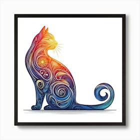 Feline Cat Creative Artwork Illustration 158 Art Print