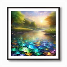 Rainbows In The Water Art Print