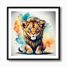 Cute Lion Art Print