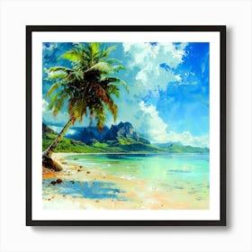 Bora Bora Ocean - Tropical Beach Art Print