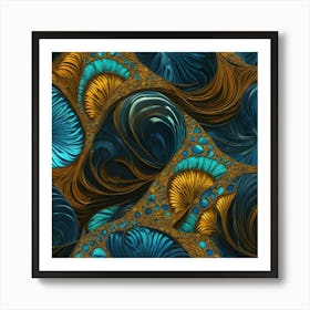 Underwater View Abstractfractal Patternbold Colours Bioluminescent By Jacob Lawrence And Fran 135876580 Art Print