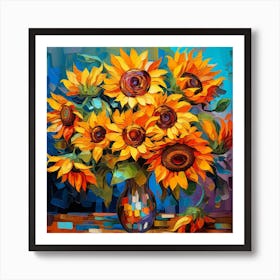 Sunflowers In A Vase 2 Art Print