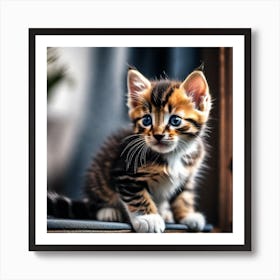 Kitten With Blue Eyes 5 Art Print