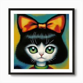 Kitty's New Bow Art Print