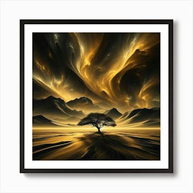 Lone Tree In The Desert 9 Art Print