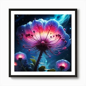 Flower In The Night Sky Art Print