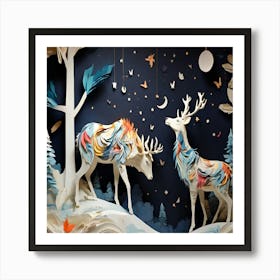 strong magic deer Art Print