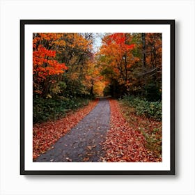 A Crisp American Autumn Scene Unfolds Embodying The Quiet Beauty Of A Fall Nature Trail Transitioni (4) 1 Art Print