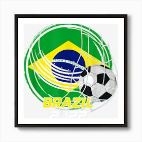 Soccer Player Football Jersey Brazil Brazilian Flag Support Art Print