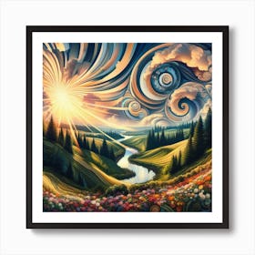 Hypnotic Dreams River Art Print