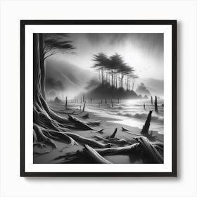 Black And White Painting 1 Art Print