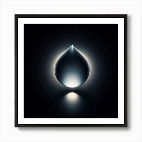 Water Drop On A Black Background Art Print