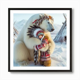 Polar Bear Hug Art Print