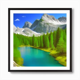 Lake In The Mountains 22 Art Print