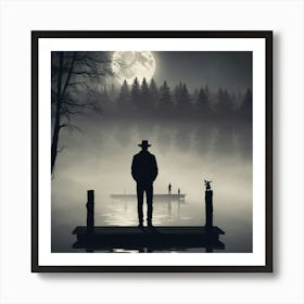 Man On A Dock Art Print