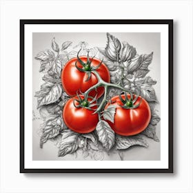 Tomatoes On The Vine Art Print