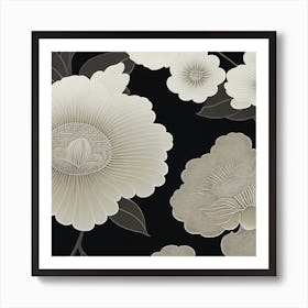 Black And White Flowers 2 Art Print