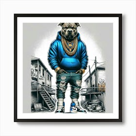 Hip Hop Dog Art Print