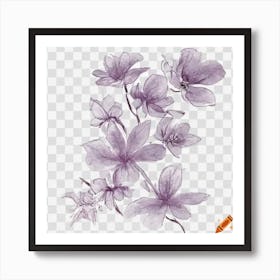 Watercolor Flowers Png Art Print