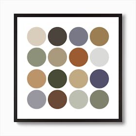 Neutral Shabby Chic Circle Dots Art Print