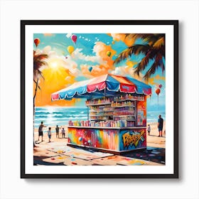 Seaside Scoops Of Flavorful Delights At The Ice Cream Stand Art Print