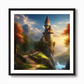 Castle In The Mountains 5 Art Print